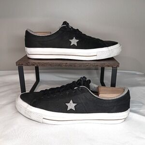 Converse One Star LunarLon Black Leather Low Top Sneakers Mens Size 11